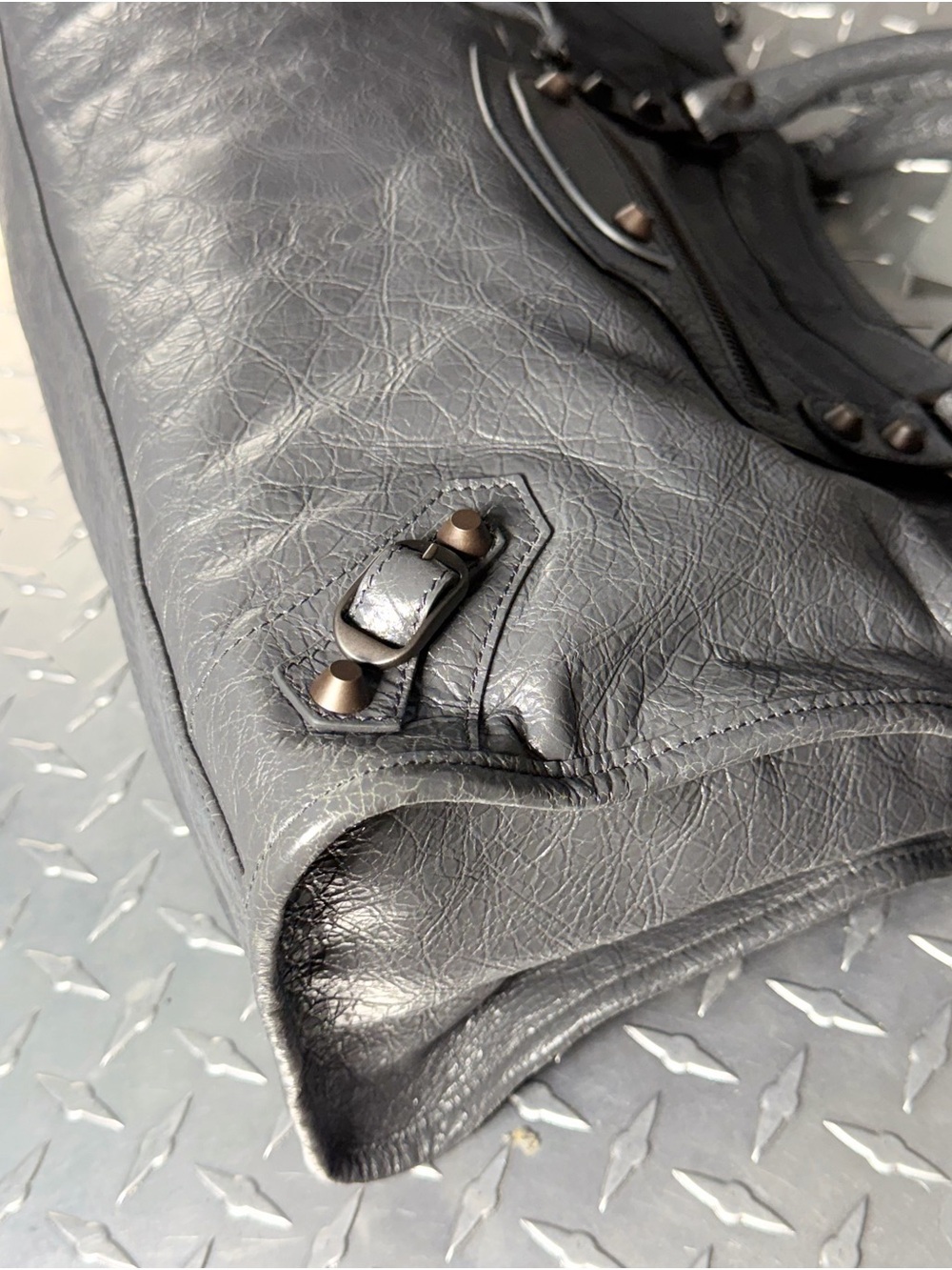 Balenciaga Medium Le City Moto Bag in Grey - Picture 5 of 12